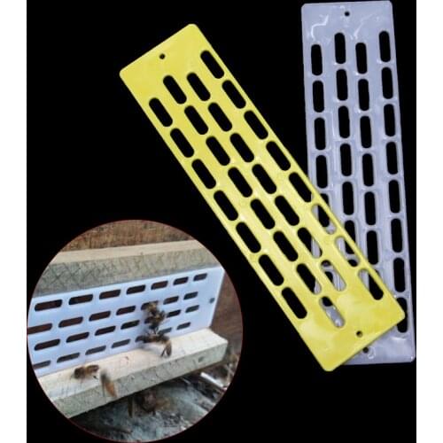 100PCS Bee Prevent Escape Tablets Sheet Pieces Plastic Yellow White Holes Spacer Beekeeping Nest Door Plate Supplies Bees Tool