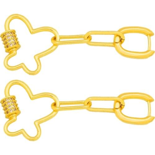 Korean Fashion Butterfly Dangle Earrings for Women Gold Filled Cute Bowknot Drop Earrings Cubic Zirconia pendientes mariposa