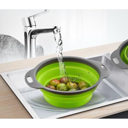 Folding Vegetable Fruit Washing Basket Drain Strainer Colander Kitchen Utensil mesh strainer kitchen tools