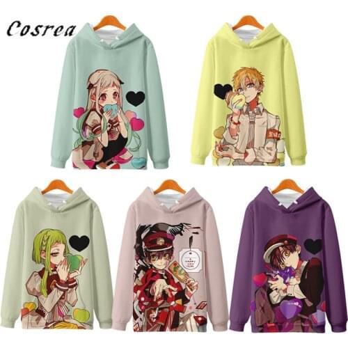 Anime Toilet-Bound Hanako-kun Nene Yashiro Hoodie Sweatshirt Mens 3D Print Yugi Cosplay Hooded Hoody Pullover Coat for Women