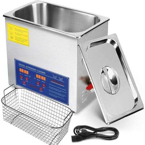 Stainless Steel 10L Industry Heated Ultrasonic Cleaner Heater W/Timer for Auto Repair Diesel Injector Repair Parts Nozzle