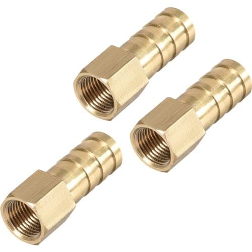 Uxcell 3pcs Brass Barb Hose Fitting Connector Adapter 10mm Barbed X G1/8 Female Pipe connect lines for air water fuel oil