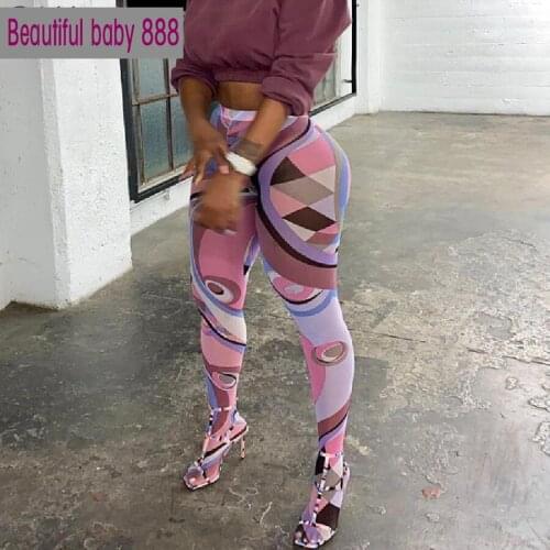 Meqeiss Vintage Y2K Style Print Foot Pants For Womens Skinny Body-shaping Leggings 2021 Sexy Mesh Streetwear Trousers Female