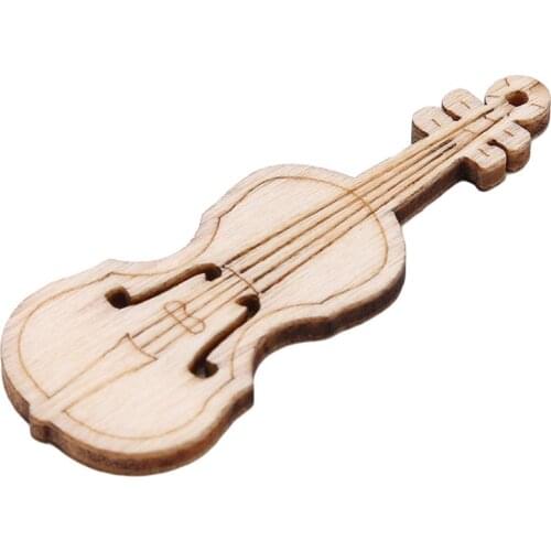 10 Pcs Vintage Style Unfinished Violin Sheap Wood Cutout Chips For Board Game Pieces Arts Crafts Projects Ornaments