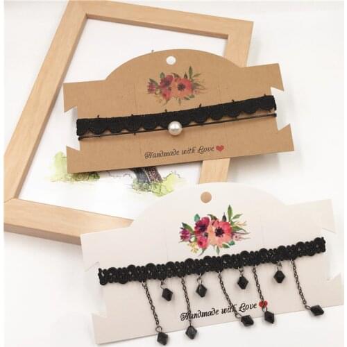 100pcs 9x16cm Jewelry Card Printed Flower Hairpin Display Cards Handmade Cardboard Packaging Hang Tag Hairpin Paper Card