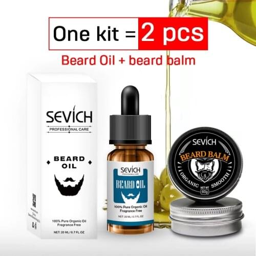 2pcs/lot Natural Organic Beard Balsam Wax Hair Loss Conditioner Fast Beard Growth Oil 20ml Essence Tonic Gentlemen Beard Care