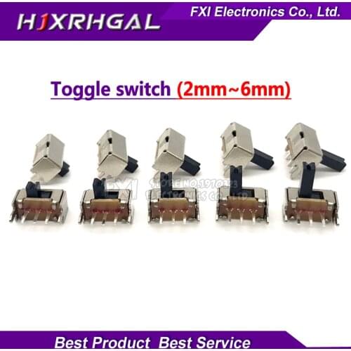 20pcs Toggle switch SK12D07VG 2/3/4/5/6mm SK12D07VG3 SK12D07VG4 stents Small toggle switch high Miniature Slide Switch Side Knob