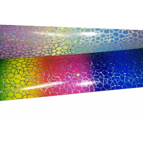 40mm*1000mm Nail Foil F002 Laser Holographic Colorful Gridding Nail Film Full Cover Nail Sticker Transfer Foil Decal For Nail