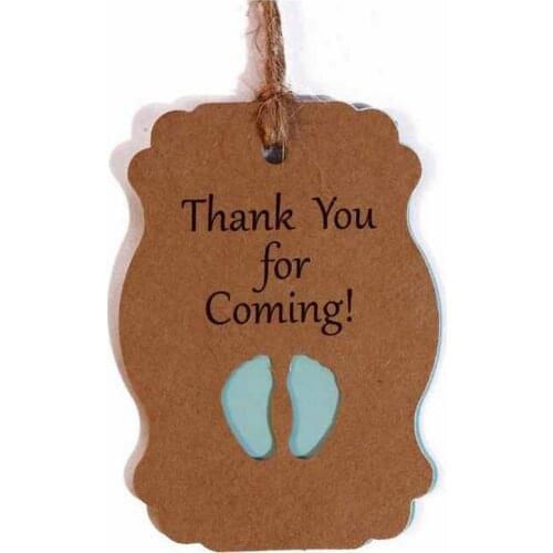 50pcs Thank You for Coming Kraft Paper Tag Lable Baby Shower Decorations Gift Packaging Tags Birthday Party Kids Candy Box Decor