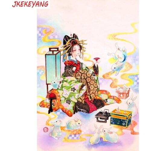 5D DIY square/round Diamond Painting Japanese beauty Cross Stitch Diamond Embroidery Pattern Rhinestone home decor J0962