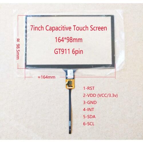 7 inch Car radio I2C interface capacitive touch screen Sensors, digitizers 164mm*99mm GT911 6PIN XCPC-006 FPC USB Controlle RASP