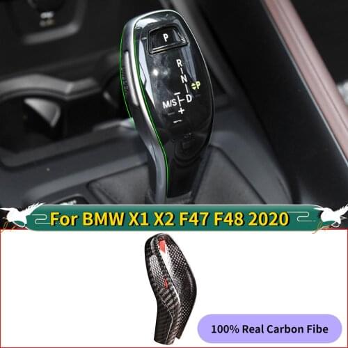 For BMW X1 X2 F47 F48 20 For BMW 2series F45 F46 18-19 100% Real Carbon Fibe Car Gear Head Shift Knob Cover Trim Car Accessories