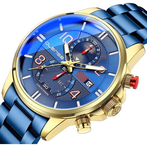 Mens Watches Top Luxury Brand Sport Quartz Watch Men Chronograph Waterproof Wrist Watch Man Stainless Steel Date Clock Dropship