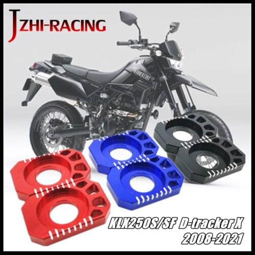 FOR KAWASAKI KLX250 S SF D-tracker X 2008-2021 Motorcycle Accessories CNC Rear Axle Blocks Chain Adjuster