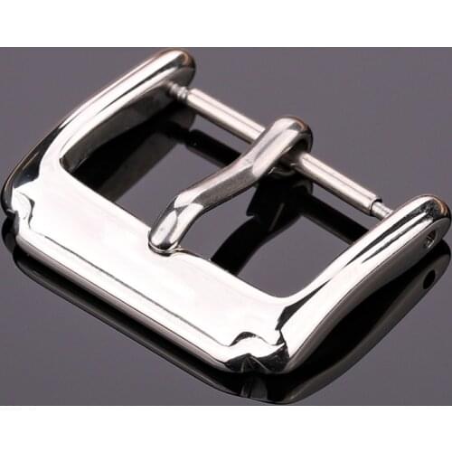 HENGRC Stainless Steel Polished Watchband Clasp 16 18 20 22mm Watch Strap Pin Buckle