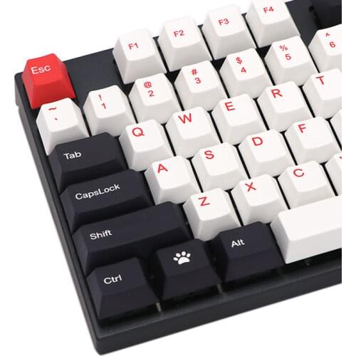 KeyPro Berger Red Ethermal Dye Sublimation fonts PBT 108/130 keycap cherry profile For mechanical MX Switch keyboard