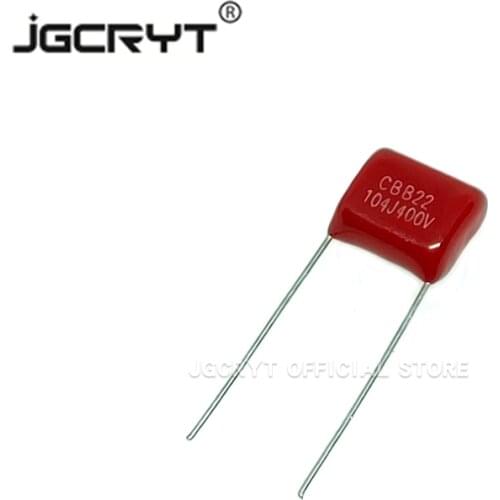 100Unids/lote New spot 104J400V CBB capacitor 0.1UF/400V pin distance 10MM 400V104J