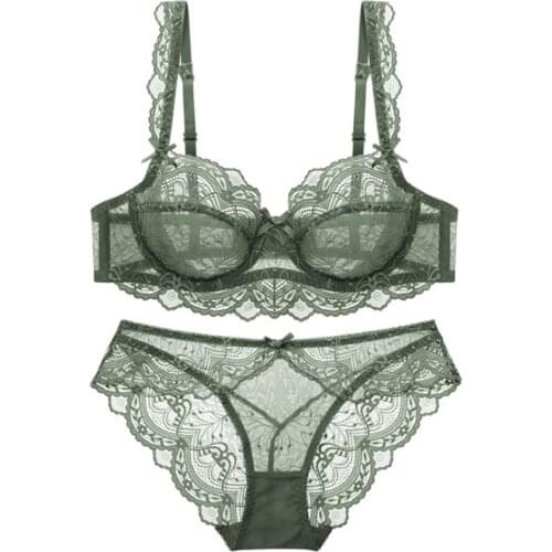 Lace Hollow Sexy Bra Set Seamless No Paded Lingerie Panties Underwear Bralette Briefs Set Beauty Back Ultra Thin нижнее белье