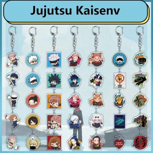Jujutsu Kaisen Acrylic Hot Handmade Unique Anime String Long Keychain For Women Men Male Female Key Ring Jewelry ZSHZ