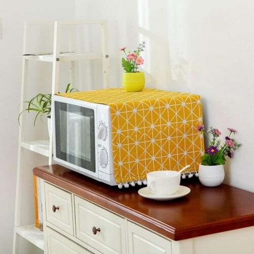 2017 Modern Style Linen Cover Microwave Dust Proof Cover Microwave Oven Hood Home Decor Microwave Towel With Pouch Home Supply