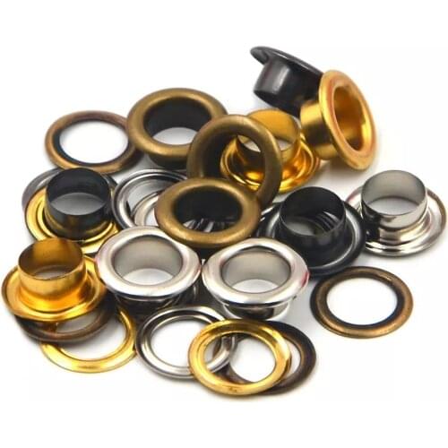 100Pcs Mix Color Hole Metal Eyelets With Grommets For Leathercraft DIY Bag Tags Shoes Belt Cap Clothes Scrapbooking Accessories
