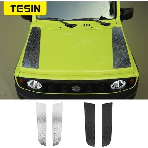 TESIN Styling Mouldings for Jimny JB74 Car Front Engine Hood Cover Decoration Panel for Suzuki Jimny 2019+ External Accessories