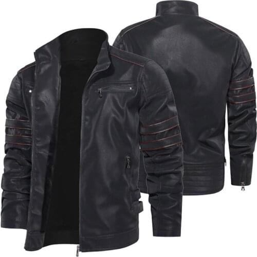 Mcikkny Men Fashion Leather Jackets Fleece Lined Motorcycle Outwear Coats For Male Top Clothing Size S-4XL Thermal