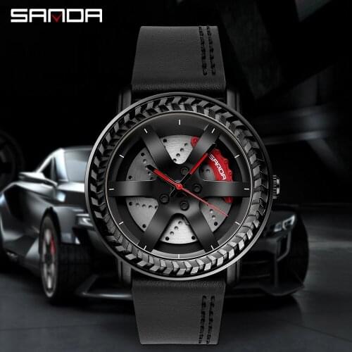 Men Rim Hub Watch Custom Design Car Wrist Watch Leather Custom not Printing Wheel Rim Hub Dial Quartz Watches Relogio Masculino