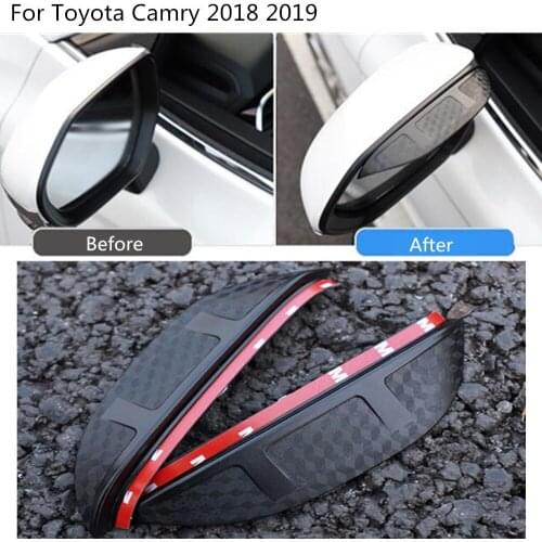 For Toyota New Camry XV70 2017 2018 2019 2020 Car Rear Rearview Side Glass Mirror Trim Frame Rain Shield Sun Visor Shade Plastic
