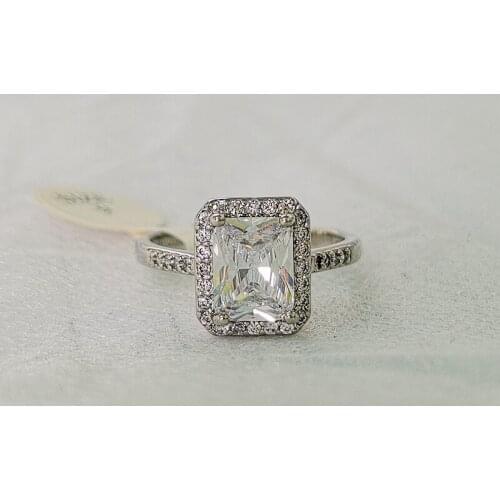 Wholesale Fashion Luxury Classic White Charm AAA Square Cubic Zirconia Wedding Rings for Women Trend Party Jewelry 2021 New