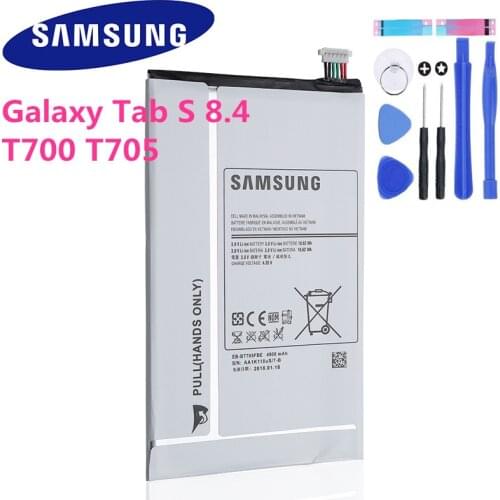 SAMSUNG Original Tablet Battery EB-BT705FBE Replacement For Samsung Galaxy Tab S 8.4 T700 T705 4900mAh Batteries + Free Tool Kit