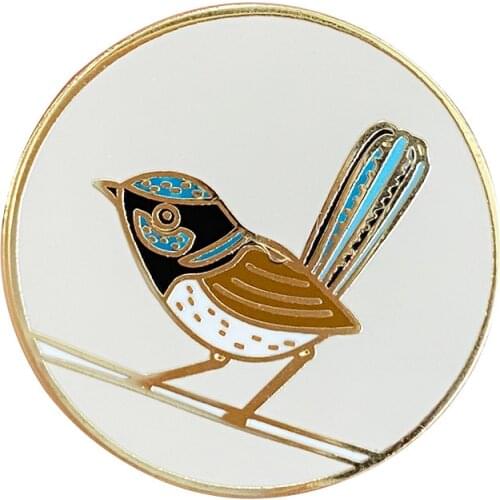 Superb Fairywren Badge Australias Rare Bird Pin Wildlife Nature Lovers Aesthetics Addition
