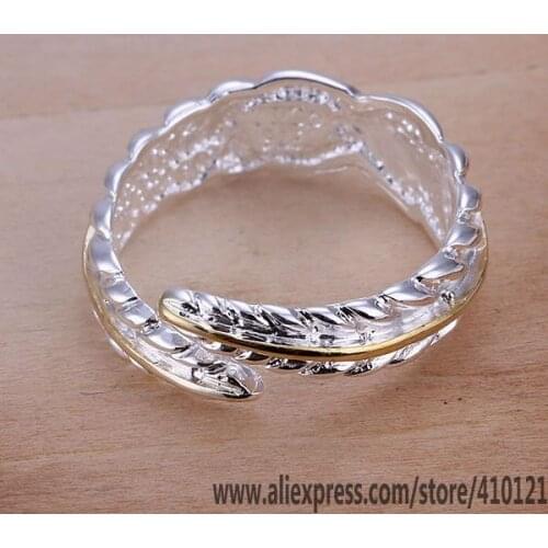 R020 Lucky Charm Silver Color Rings For Women Fashion Jewelry Wholesale Women Accessorie Fashion Leather Ring-Opened /driami