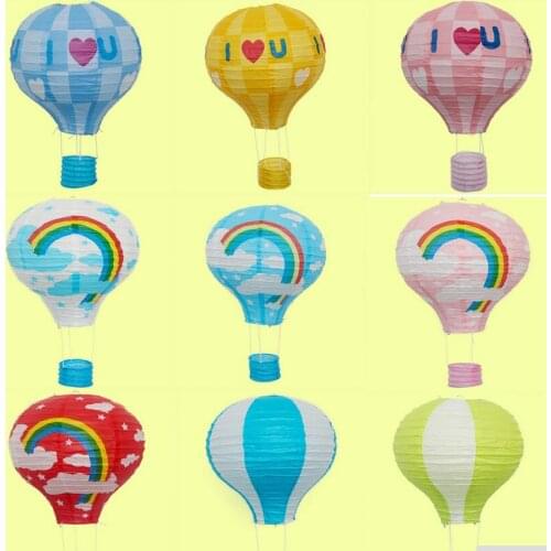 Love series Rainbow printing paper lantern 30cm hot air balloon wedding decoration kids bedroom hanging birthday decorations