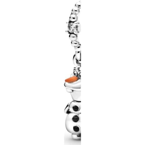 Cute Cartoon Snowman Pendant Fit Original Pan Bracelet Frozen Olaf Charms Pulsera Dangle Accessories for Women Jewelry Xmas Gift