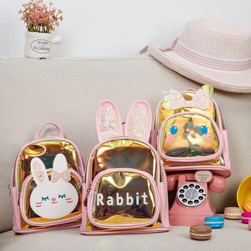 Cute Waterproof PVC School Bag Jelly Backpack Children Kids Lovely Animal Laser Backpacks Fashion Cartoon Purse