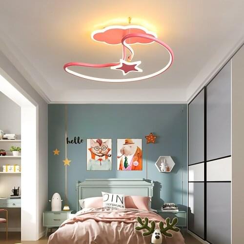 Modern Pink LED Ceiling Light For Girl Bedroom Plafond Acrylic Lighting Lamp Modern New Fixture Lampadario Luminaire Lustres