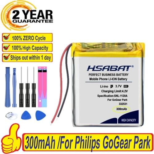 Top Brand 100% New 300mAh Battery for Philips GoGear Park Batteries + free tools