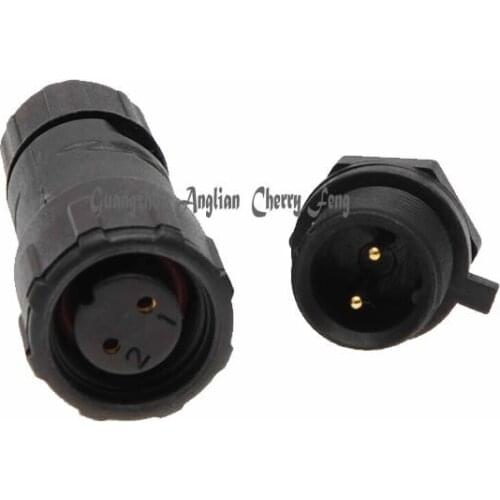 M14 Waterproof wire connectors 2pin contacts panel type IP68 connector, ship by DHL Factory sell directly