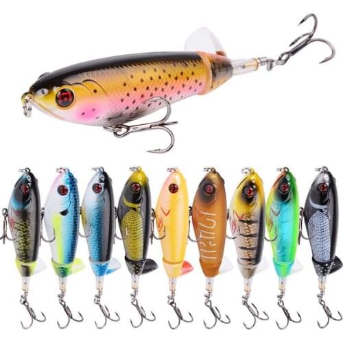 Whopper Plopper Topwater Fishing Bait 17g/11cm Floating Fishing Lure Wobblers Floating Rotating Tail Artificial Baits