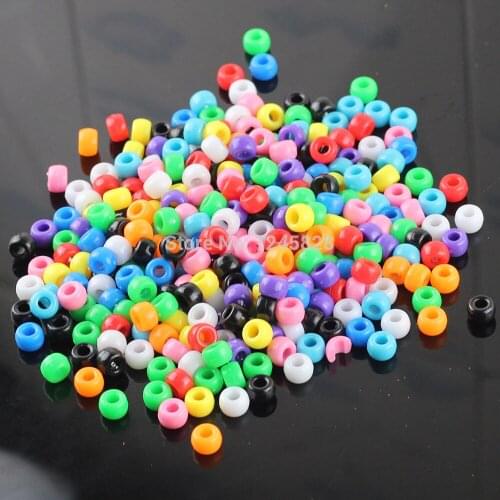 Tassina 1000 pcs 10packs/lot Multicolor Big Hole Beads Charms For DIY Loom Bands Rubber Bracelets Accessories Pandent T69