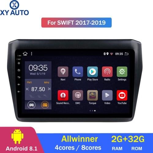 9 inch 2.5D IPS HD multi-touch screen Android8.1 2G RAM 32G ROM NAVI For Suzuki Swift 2017-2019 with Bluetooth USB WIFI SWC