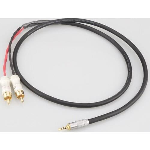 HIFI 2.5/3.5/4.4mm Balanced Male to 2 RCA Male Audio Adapter Cable 6.35mm XLR 7n-OCC Single Copperr Audio Cable