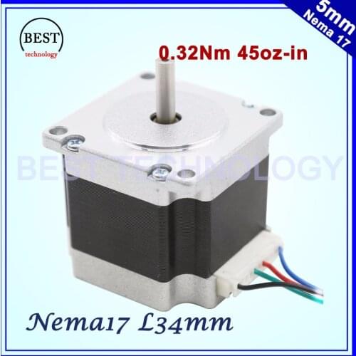 Free shipping ! Nema17 stepper motor 0.32 N.m 45Oz-in 42x34mm stepping motor 0.4A 4-lead wires for 3D printer for CNC machine