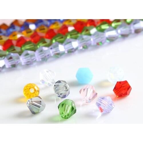 110pcs 4mm Bicone Austria Crystal Beads Faceted Glass Beads Loose Spacer Beads For Jewelry Making DIY Bracelet Necklace