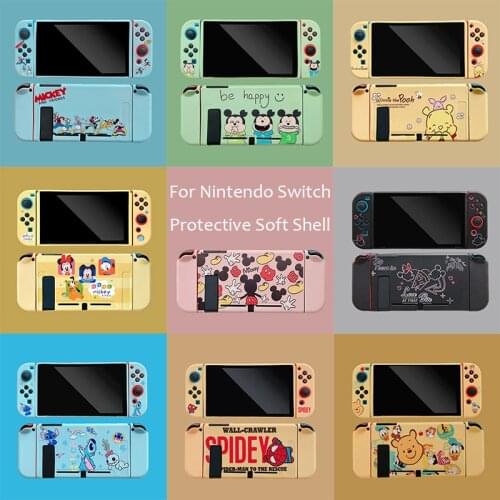 Disney Mickey Stitch For Switch Case Shell Protective Split Housing Box For Nintendo Switch Accessories NS Console TPU Fundas