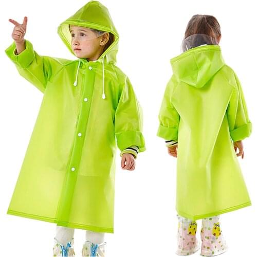 Yuding Girls Boys Baby Kids Raincoat EVA Impermeable Toddlers Rainwear Hooded Rain Poncho Waterproof Raincoat For Children