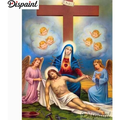 Dispaint 5D Diamond Pattern Rhinestone Needlework Diy Diamond Painting Cross Stitch "Religious figure" Diamond Embroidery A26031