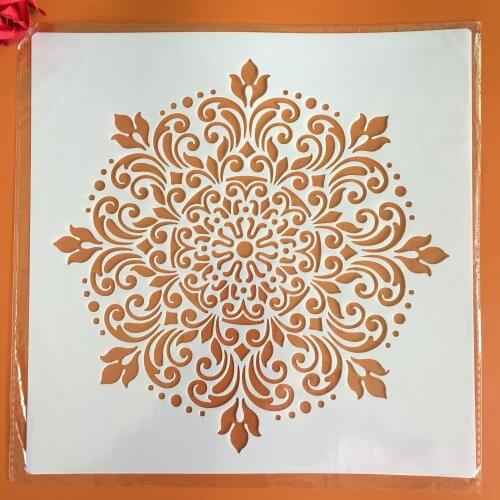 30 *30 cm craft mandala mold for painting DIY stencils stamped photo album embossed paper card on wood, fabric,wall,Floor, big