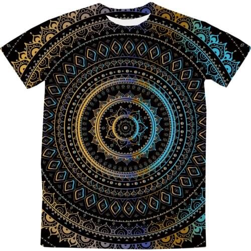 REAL American US SIZE Mandala Sublimation Printing Plus Size 3XL 4XL 5XL 6XL Top T-Shirt